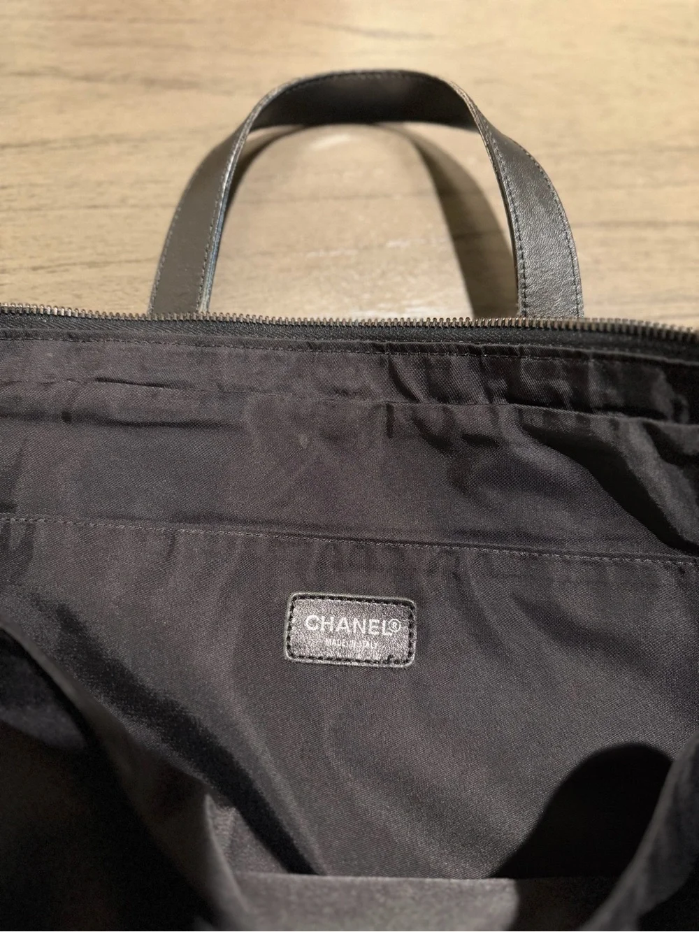 CHANEL Black Nylon Laptop Bag